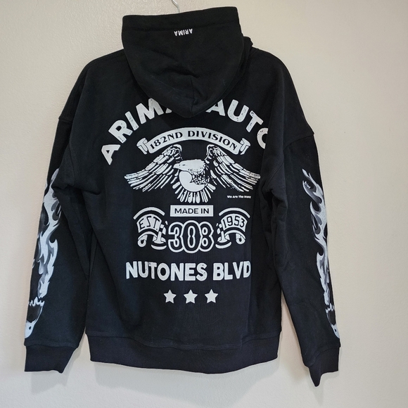 Arima Sweatshirt Hoodie Desert Crucifix Front Back Sleeve Graphic size Small - Picture 15 of 15